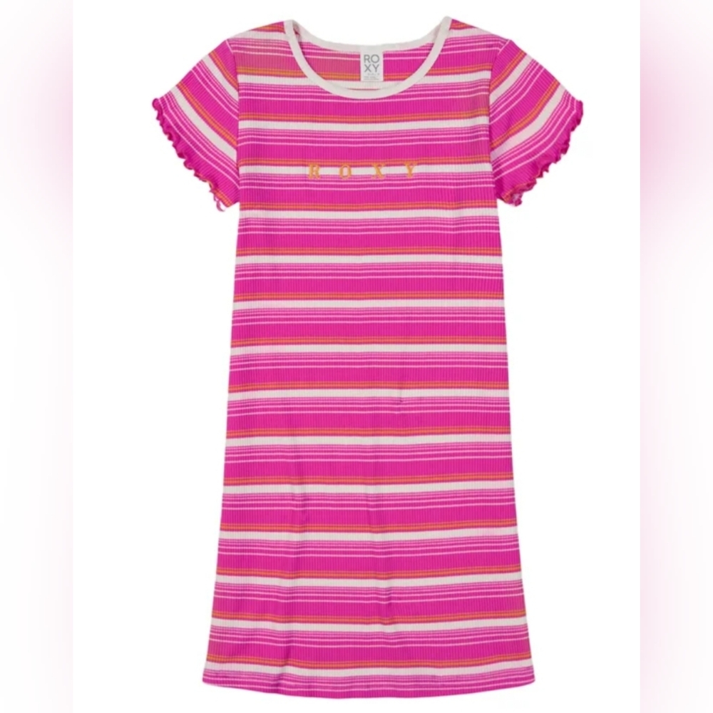 New Roxy Youth Dress Ribbed Knit Pink Dress 100% Cotton Size S SMALL 7/8 NWT NIB